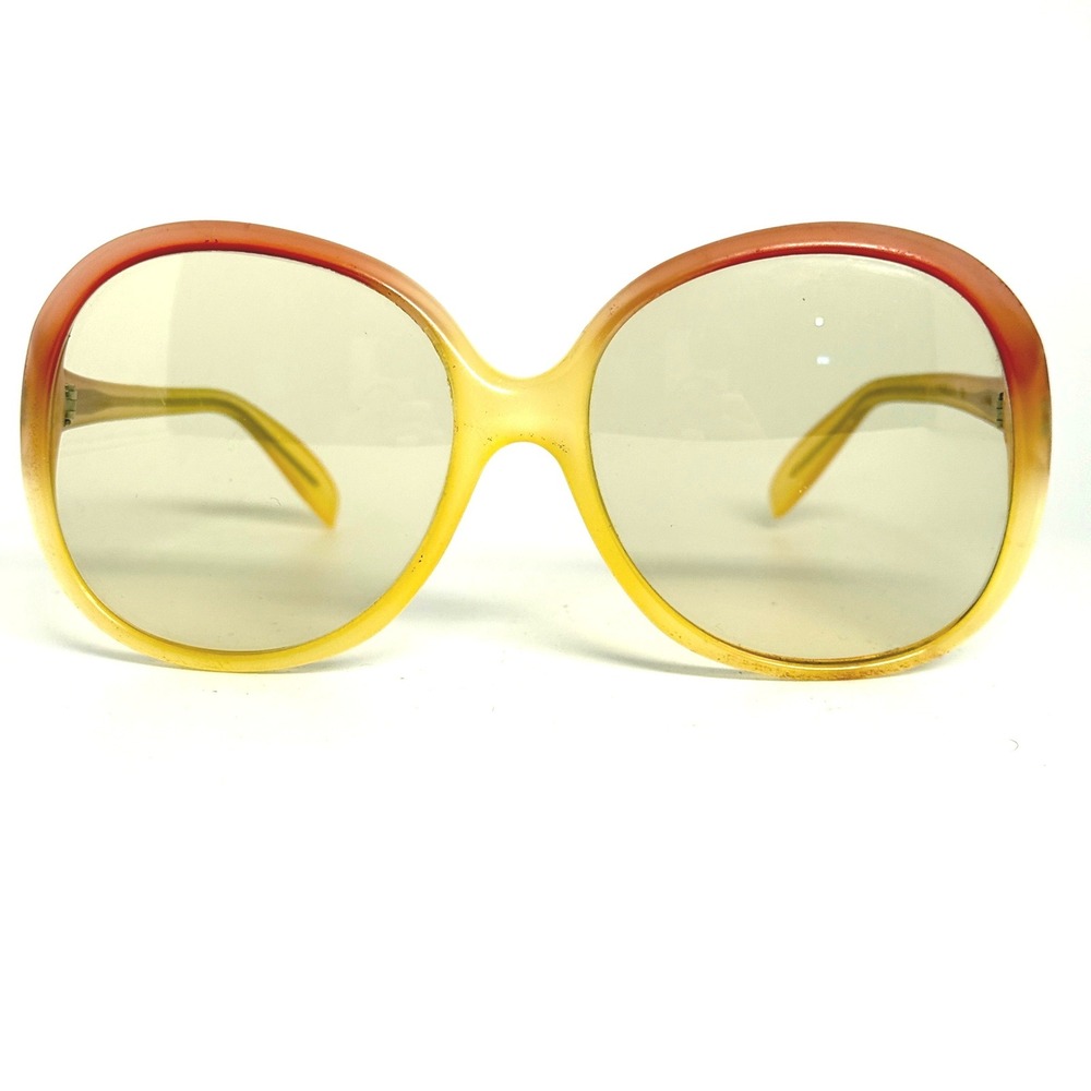Rodenstock Valbella Sunglasses Vintage Oversized Round Yellow Orange Ombre Frame